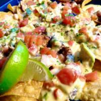 Hole 9 Nachos · Chicken or steak, made daily tortilla chips and melted mozzarella cheese, smothered in our 1...