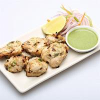 Chicken Malai Kabab · It's a mughlai chicken kabab marinated with yogurt, cashwes, almonds and spices.