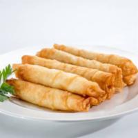 Cheese Roll · Pan-fried crispy cheese rolls stuffed with feta cheese and parsley and dill.
