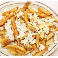 Greek Fries · French fries with feta, salt, pepper and oregano.