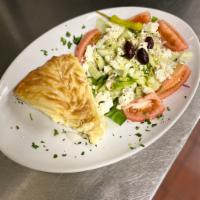Tyropita- Cheese Pie with Greek Island salad · 
