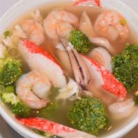 A22. Seafood Soup · Calamari, shrimp, crab meat and fish. 