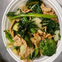 Mixed Green · Sauteed fresh broccoli, string bean, zucchini and bok choy garlic with oyster sauce. Served ...