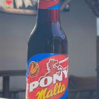 Pony Malta · Pony Malta; A pasteurized non-alcoholic malt beverage from Colombia. “Bebida De Campeones”. 
