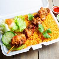 5. Chicken Kebab over Rice · 1 skewer.