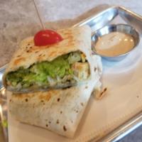 Santa Ana Wrap · Grilled chicken, sauteed onions, Swiss cheese, avocado, lettuce, tomato and mayo.