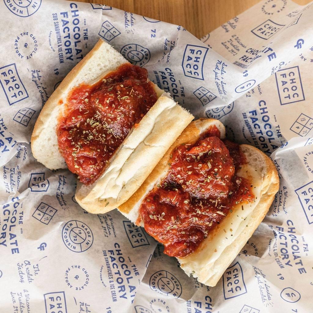 Meatball and Provolone Cheese Sub · Served hot with marinara sauce.