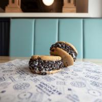 The Chipper · A scoop of vanilla ice cream sandwiched between 2 of our own home-baked chocolate chip cooki...