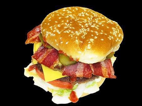 Bacon Cheeseburger  · Bacon, lettuce, tomato, onion pickles, mayo and American Cheese.