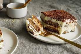 69. Tiramisu · Coffee soaked cake with chocolate and mascarpone cheese.