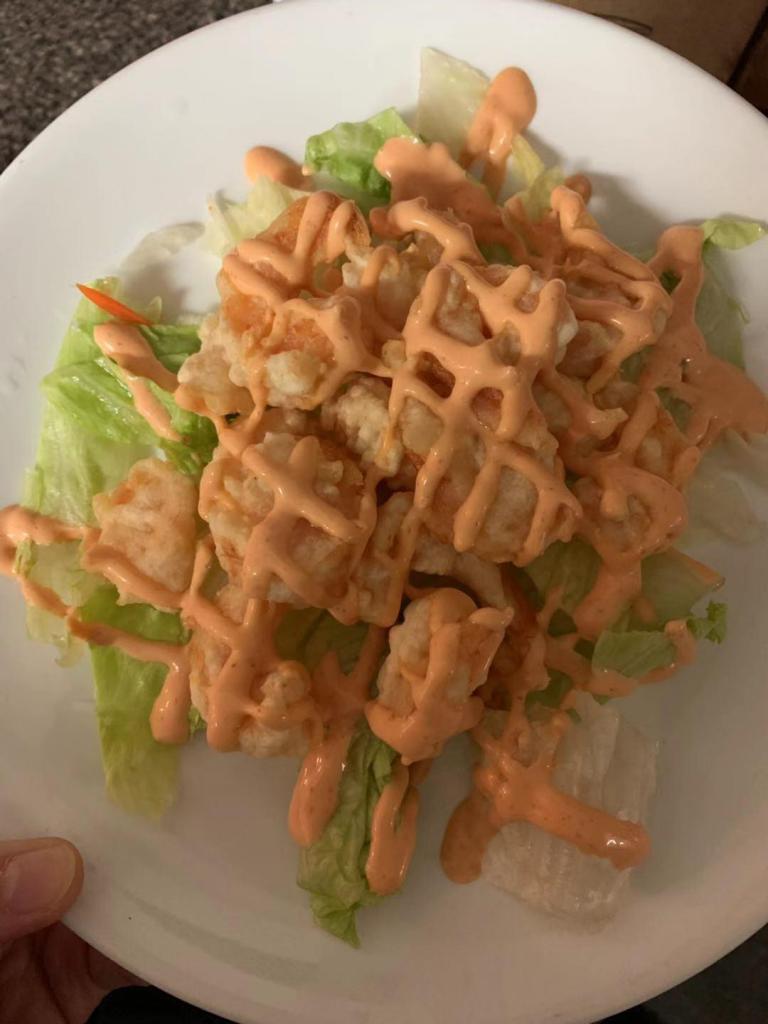 Rock Shrimp · Fried tempura shrimp with spicy mayo sauce.