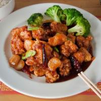 S4. General Tso's Chicken Special · White meat. Crispy golden tender chicken morsels with a healthy blend of vegetable. Hot and ...