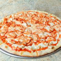 Buffalo Chicken Pizza · Grilled chicken, Frank's Hot Sauce and blue cheese.