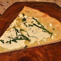 Classic White Pizza · Garlic and olive oil with ricotta, provolone and mozzarella.