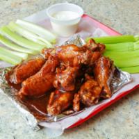 Fresh Party Wings · Served with blue cheese and celery.