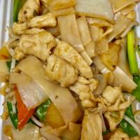 48. Chicken Chow Fun · Stir fried vegetables and noodles.