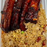 C14. BBQ Spare Ribs Combo Plate · 4 pieces.