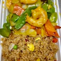 C31. Curry Shrimp Combo Plate · Hot and spicy.
