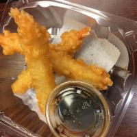 A10. Shrimp Tempura Plate · Fried shrimp with tempura sauce.