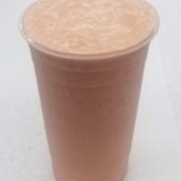Tropical Protein Smoothie · Pineapple ,Mango , Strawberry , blended with Vanilla Protein Powder.