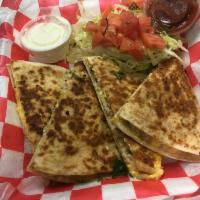 Cheese Quesadilla · Monterey cheese with sour cream and salsa.