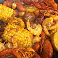 Dinner Combo #1 · Feeds 1-2 people. 1 lb. crawfish, 1 lb. shrimp, sausage about a 1/4 lb., 2 pieces potatoes, ...