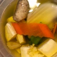 8. Vegetable Bean Curd Soup · Served with crispy noodles.