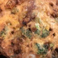 73. Broccoli Egg Foo Young · Served with white rice or brown rice.