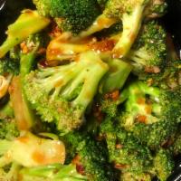 138. Broccoli with Garlic Sauce · Served with choice of rice. Hot and spicy.