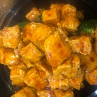 145. General Tso's Bean Curd · Served with choice of rice. Hot and spicy.