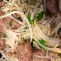 106. Beef with Bean Sprouts · Served with your choice of rice.