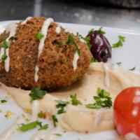 Falafel Ball · Delicious, golden falafel balls quickly deep fried (does not include olives, tomato or hummus)