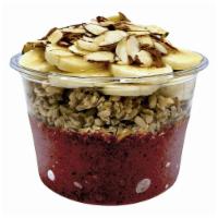 Mighty Bowl · Organic acai, flaxseed, peanut butter, banana, strawberries, blueberries and 100% apple juic...