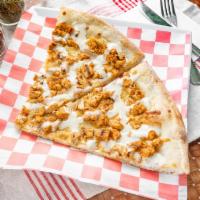 Buffalo Chicken Pizza · Grilled chicken, hot sauce, blue cheese
and mozzarella cheese.