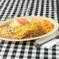 4 Enchilada Plate · Choice of chicken, beef, or cheese. Served with a side of lettuce, rice, and beans. Enchilad...