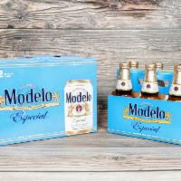 12 Pack of Canned Modelo Especial · Must be 21 to purchase. 12 oz. 4.4% ABV.