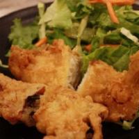 Soft Shell Crab · Deep fried soft-shell crab with a small side salad