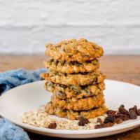 Oatmeal + Raisin · Just like Grandma’s. Three or 6 pieces of our signature Oatmeal Raisin cookies packed in our...