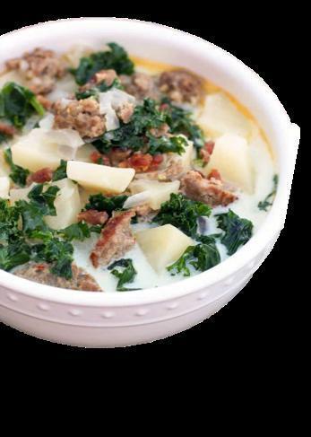 Soup of the day · Zuppa Toscana: Creamy potato, kale, sausage and bacon