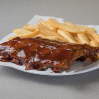 Rack of Ribs Platter · Served with fries.