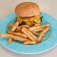 Cheeseburger · Fresh grilled 6 oz. burger with all the fixings and cheese add fries or onion ring for the p...