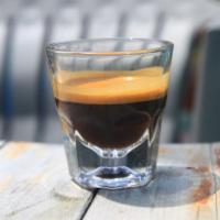 Espresso (Double) · Double shot of fresh roasted espresso beans, ground and brewed to order.  Notes of dark choc...