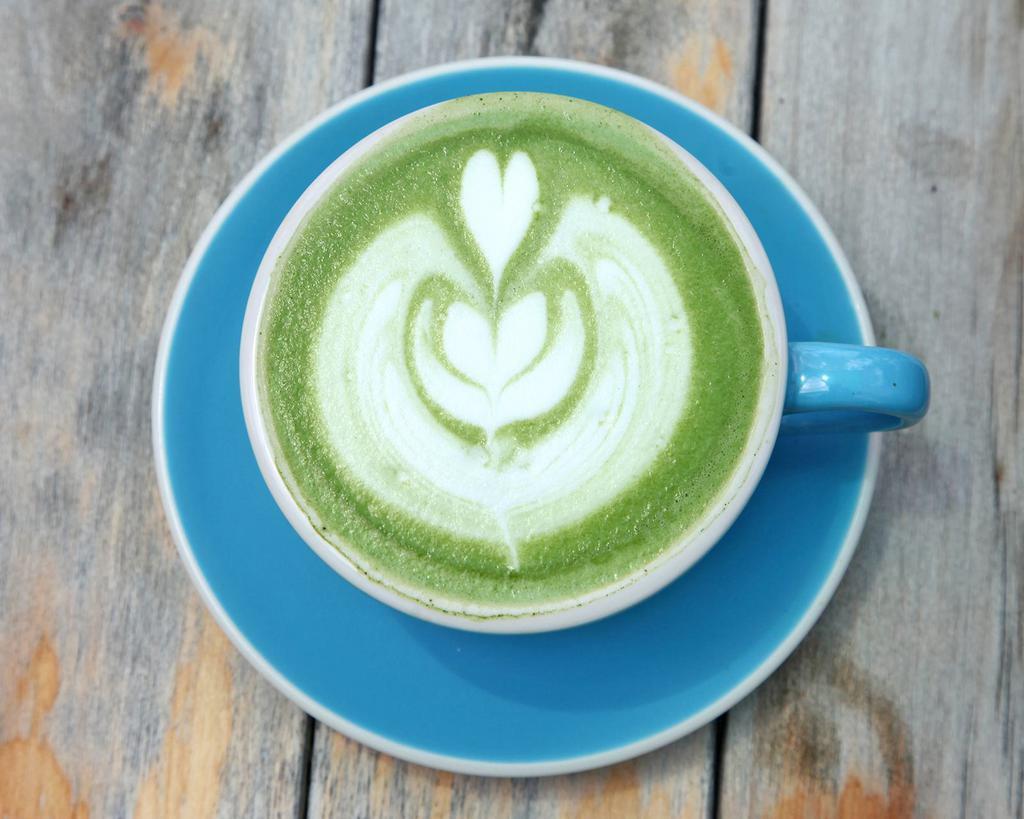Matcha Latte · Japanese stone-ground ceremonial matcha, cinnamon, and topped with your choice of milk. Served iced or hot.