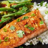 Creole Salmon  Filet · Pan sir-fried salmon filet. Lightly seasons with a mix of spice and fresh herbs.