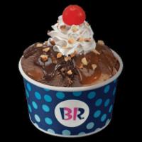 3 Scoop Sundae · Your choice of 3 x 2.5 oz scoops of ice cream topped with your choice of wet topping, choppe...