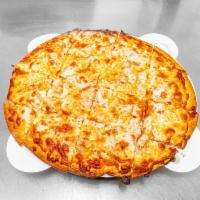 Chicago Fire Pizza · Buffalo wing sauce with chicken, seasoned with red pepper and spices.