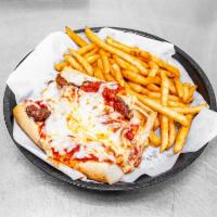 Chicken Parmigiana Sandwich · Breaded chicken breast topped with mozzarella and grated Parmesan topped with marinara sauce...