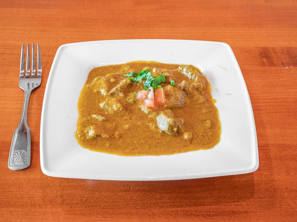 Lamb Curry · Boneless lamb cooked in spicy curry sauce.