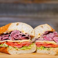 Roast Beef Sandwich · Tender and thinly sliced.