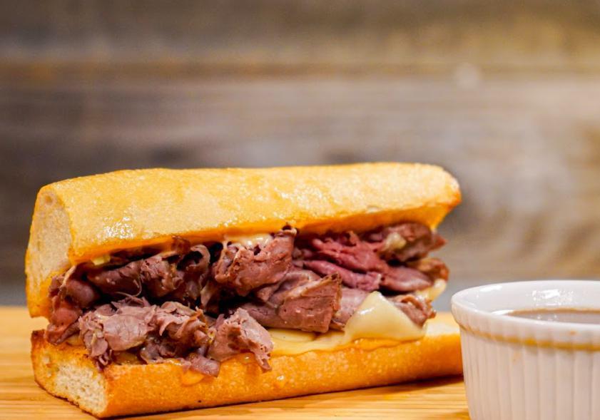 The French Dip · London broils roast beef with au jus served as a 6